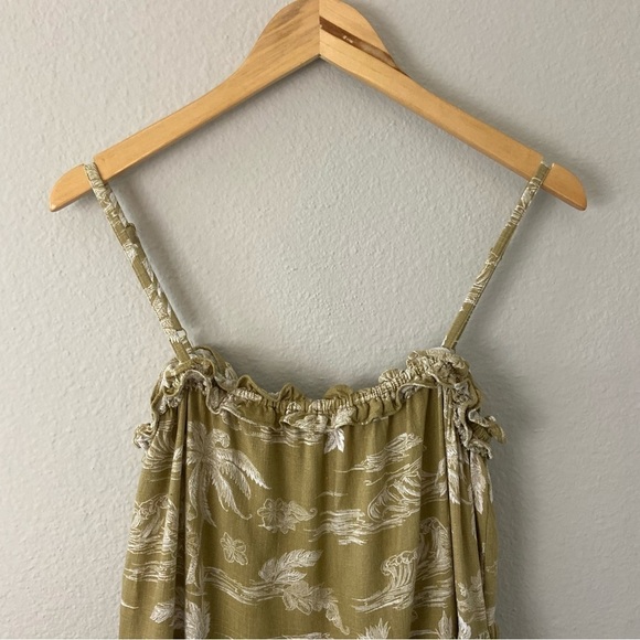 A.N.A. A New Approach Oasis Convo Mini Dress Tiered Linen Blend Tiered Ruffle M - Picture 2 of 9